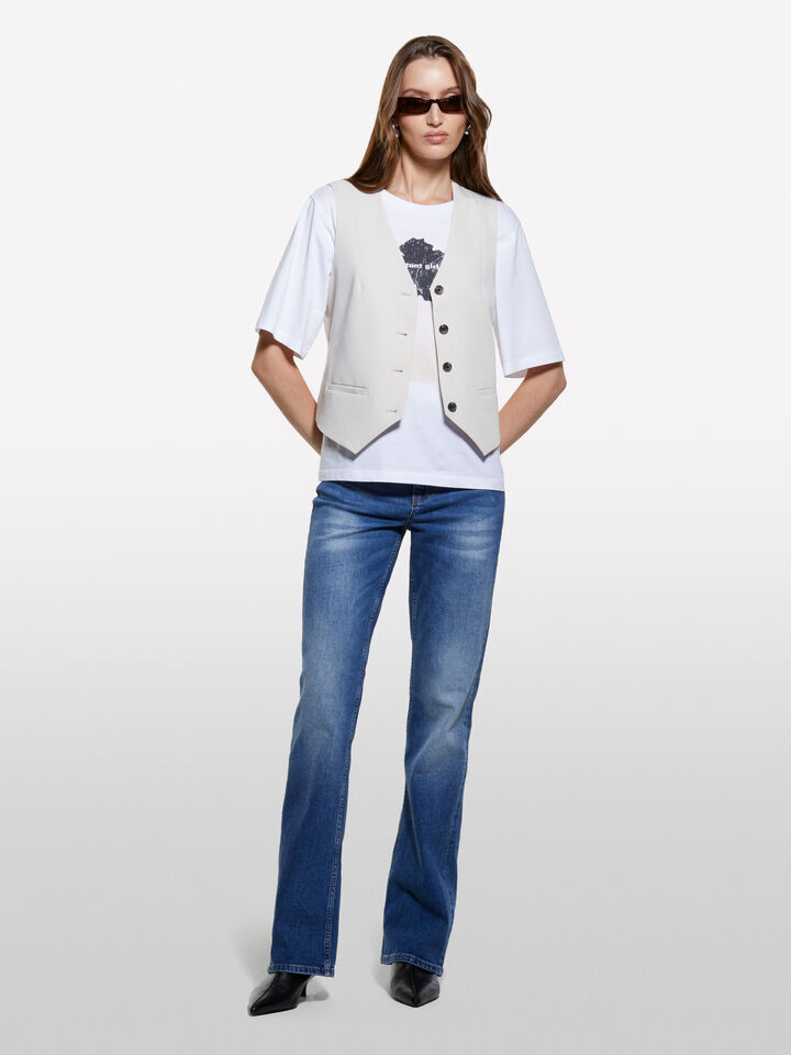 Gilet beige slim fit - gilet e smanicati da donna - Beige | Sisley image number 1